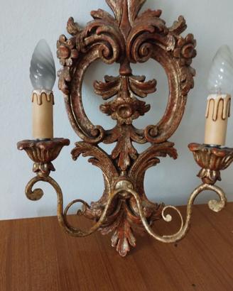 coppia di applique in legno