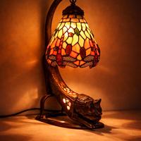Lampada da Tavolo stile Tiffany – Gatto in Metallo