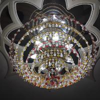 Lampardario in cristallo oro e rosso