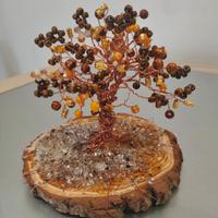 alberino rame,legno,agata, acciaio 