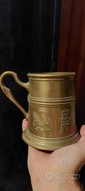 Boccale birra ottone vintage drago torre medievale
