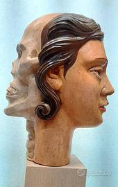 Marionetta testa due volti scenica(legno)