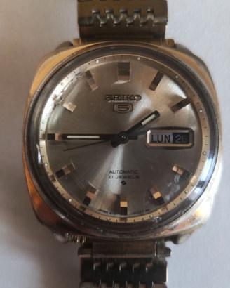 Orologio SEIKO 5 da uomo, bagnato in oro anni '80.