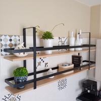 Mensola stile industrial  in ferro e legno