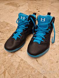 scarpe da basket under harmor jet nere e azzurre