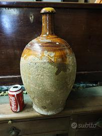 Antica bottiglia terracotta pugliese ceramica