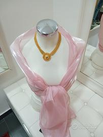 stola coprispalle colore rosa organza cangiante