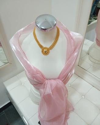 stola coprispalle colore rosa organza cangiante