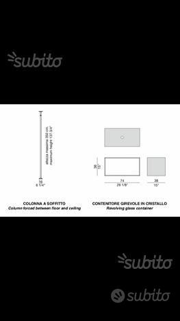 Supporto per TV da terra moderno - DOMINO - Porada - girevole / pavimento- soffitto / in vetro