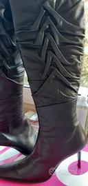 Stivali neri tacco alto - taglia 38,5 - pura pelle