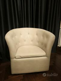 Poltrona in nabuk grigio panna