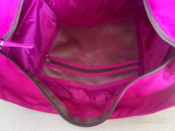 borsa per carrozzina neonato fucsia e marrone