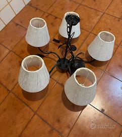 Lampadario ferro battuto