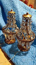 Coppia abat jour vintage con gocce in vetro