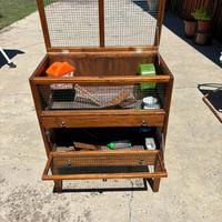 Gabbia per 2 criceti fatta a mano in legno