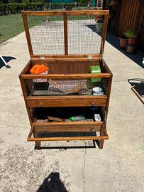 Gabbia per 2 criceti fatta a mano in legno