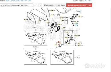 Leva rubinetto benzina Kawasaki Ninja ZX-9R 920771