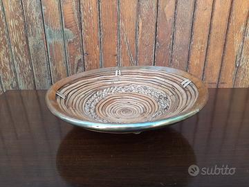 Centrotavola in vimini ottone stile Vivai del Sud