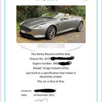 Aston Martin Virage Volante, anno 2011