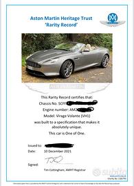 Aston Martin Virage Volante, anno 2011