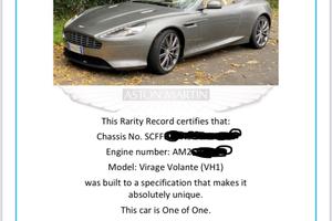 Aston Martin Virage Volante, anno 2011