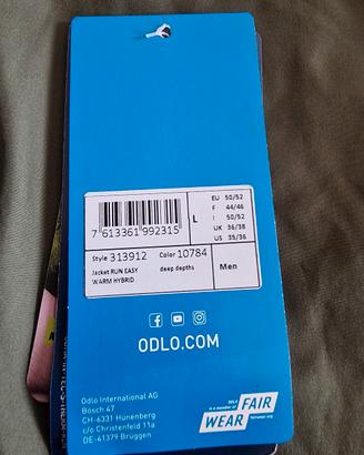 ODLO GIACCA IBRIDA RUN EASY WARM