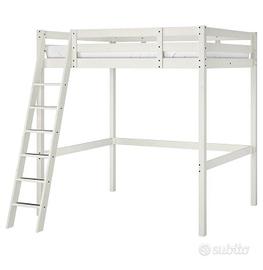 Letto matrimoniale soppalco Ikea Stora Bianco