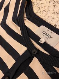 Cardigan donna righe bianche e blu