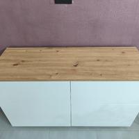 Mobile livarno basso 4 ante bianco effetto legno 