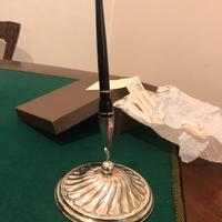 Portapenna da scrivania in argento con