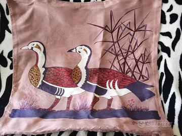 copri cuscino in seta jim thompson anatre rosa