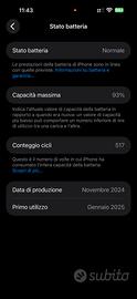 iphone 16 pro max bianco perfetto - 93% batteria