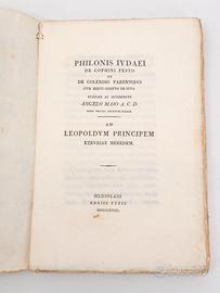 Libro Antico 800 Filone Virgilio Greco Latino 1818