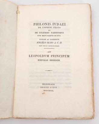 Libro Antico 800 Filone Virgilio Greco Latino 1818