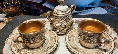 servito caffe' ceramica CAPODIMONTE 