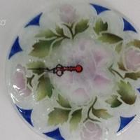 Orologio in vetro decorato
