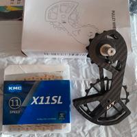 Schimano cambio posteriore , catena kmc.