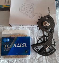 Schimano cambio posteriore , catena kmc.