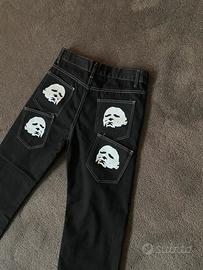 Jeans Neri Straight Fit Taglia M Design Esclusivo