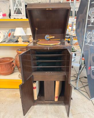 Mobile legno grammofono a molla