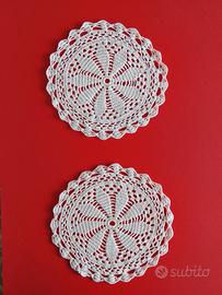 Coppia Centrini Lavorati a Mano, Cotone 100%