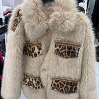 Giacca ecopelliccia beige 
