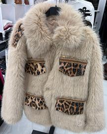 Giacca ecopelliccia beige 