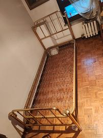 Letto singolo in ottone con rete