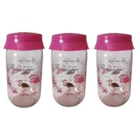 Set barattoli in vetro con coperchio in plastica