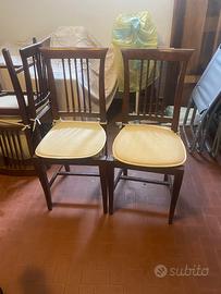 6 Sedie in legno con cuscini