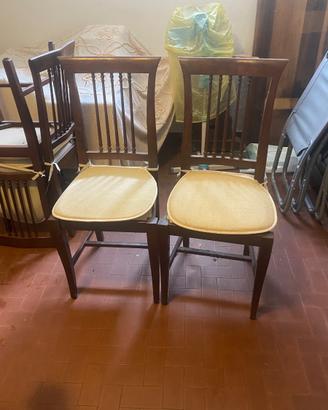 6 Sedie in legno con cuscini