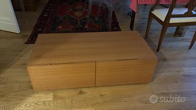 Tavolo salotto porta tv basso e cassetti, Teak