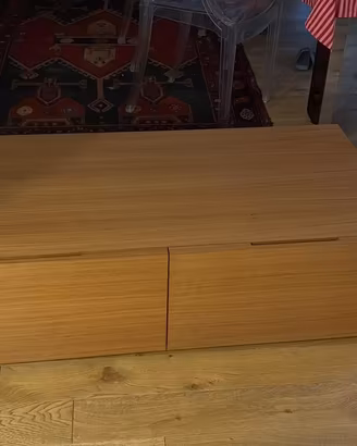 Tavolo salotto porta tv basso e cassetti, Teak