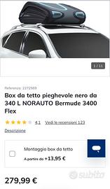 Box da tetto pieghevole nero da 340 L NORAUTO